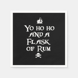 Guardanapo De Papel Yo ho ho e um frasco de Rum