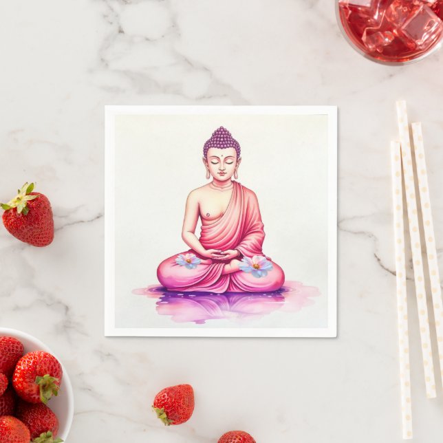 Guardanapo De Papel Yogini / Buddha Watercolor Napkins, Meditation (Insitu)