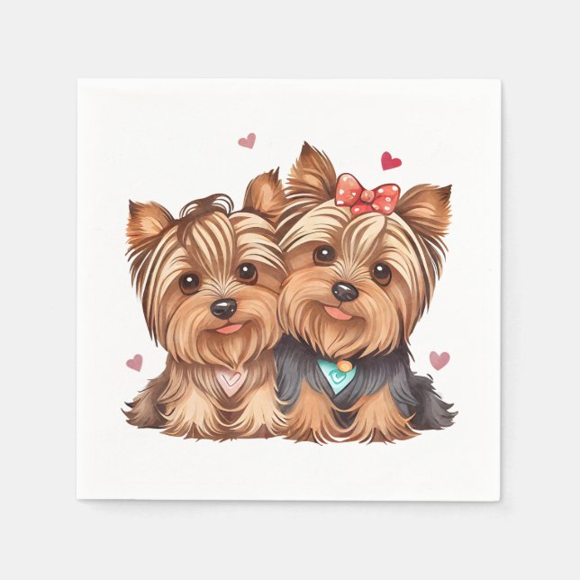 Guardanapo De Papel Yorkshire Terrier Cachorrinho Amor Yorkie Fofo (Frente)