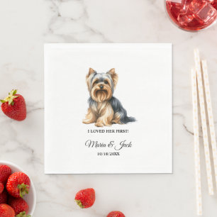 Guardanapo De Papel Yorkshire Terrier Dog Eu Amava Seu Primeiro Casame