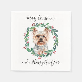 Guardanapo De Papel Yorkshire Terrier Elegant Dog Felry Natal