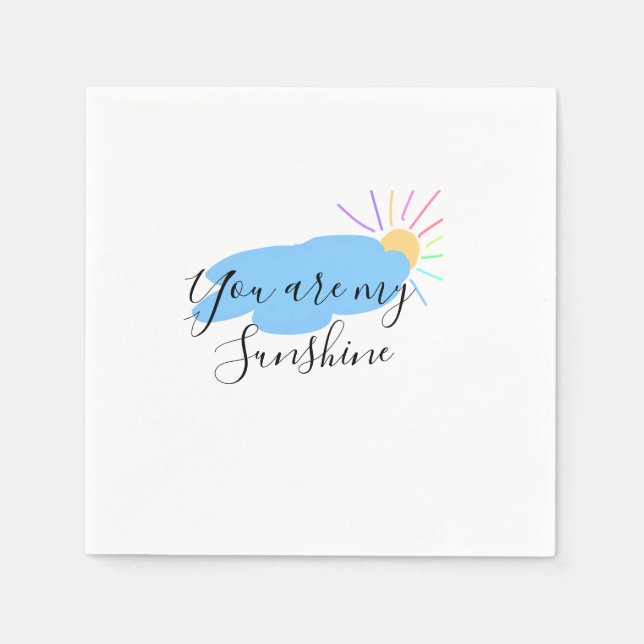 Guardanapo De Papel you are my sunshine yellow orange sun rays clouds (Frente)