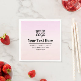 Guardanapo De Papel Your Logo & Text | Pink & Peach Ombre