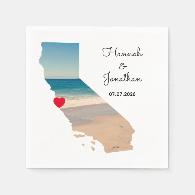 Guardanapo De Papel Your Own California Wedding Photo (Frente)