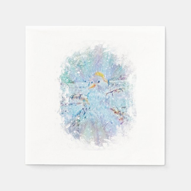 Guardanapo De Papel Yule Winter Snowman (Frente)