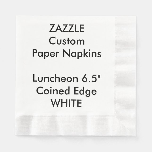 Guardanapo De Papel Zazzle Custom White Lunchee Paper Napkins (Frente)