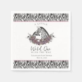 Guardanapo De Papel Zebra Baby Shower Little Wild One Party
