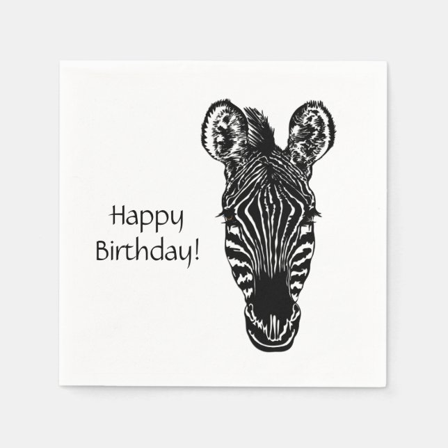 Guardanapo De Papel Zebra Birthday (Frente)