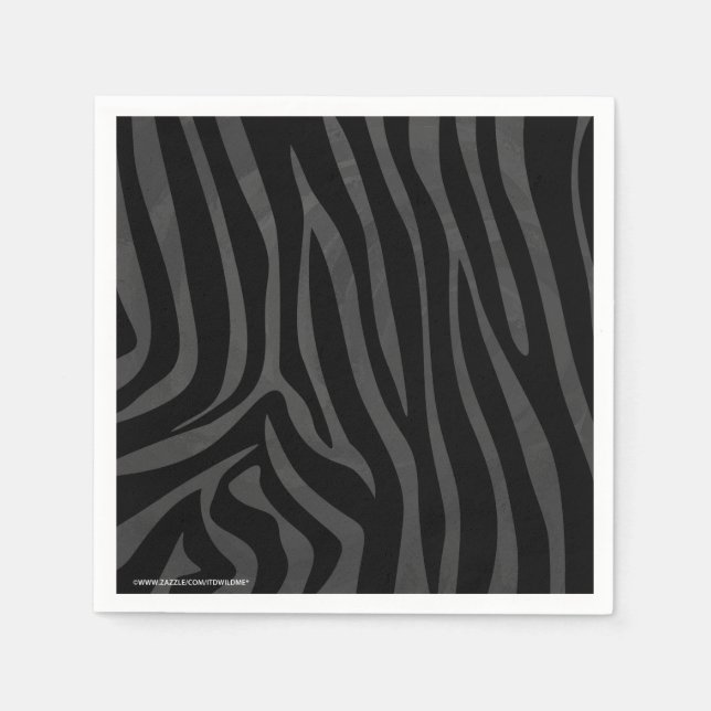 Guardanapo De Papel Zebra Black e Cinza (Frente)