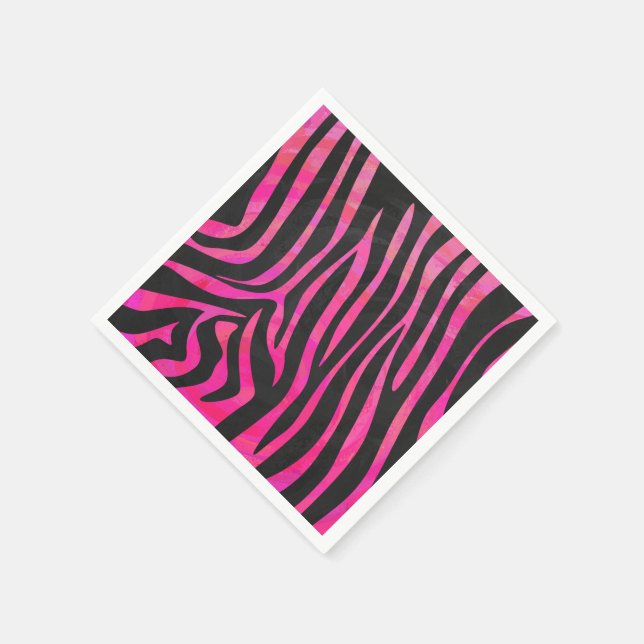 Guardanapo De Papel Zebra Black e Hot Pink Impressão (Canto)