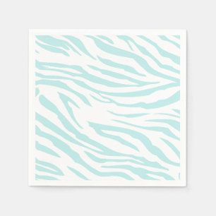 Guardanapo De Papel Zebra branca-azul-céu