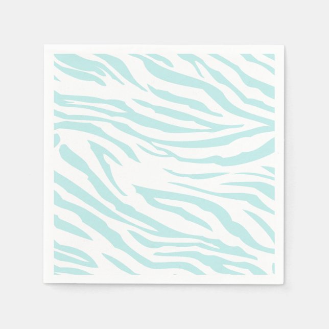 Guardanapo De Papel Zebra branca-azul-céu (Frente)