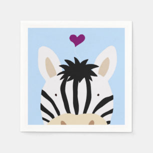 Guardanapo De Papel Zebra com Coração