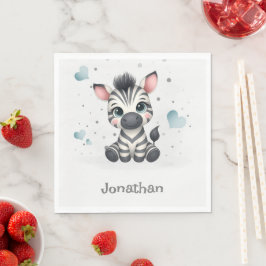 Guardanapo De Papel Zebra de desenho animado simples e fofo