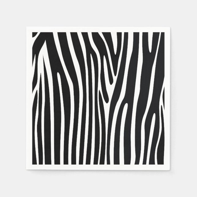 Guardanapo De Papel Zebra Print Safari - Papel Animal Napkins (Frente)