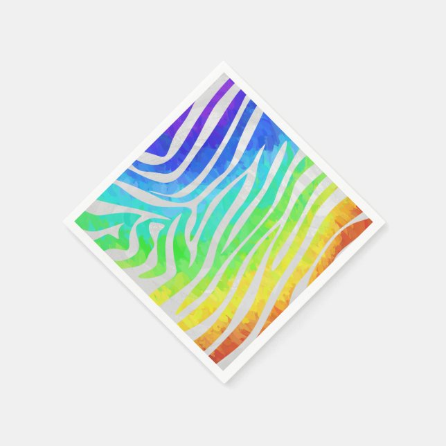Guardanapo De Papel Zebra Rainbow e White Impressão (Canto)