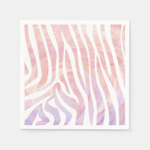 Guardanapo De Papel Zebra Rosa e Impressão branco