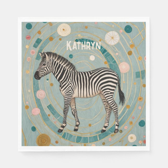 Guardanapo De Papel Zebra Whimsical Personalizada (Frente)