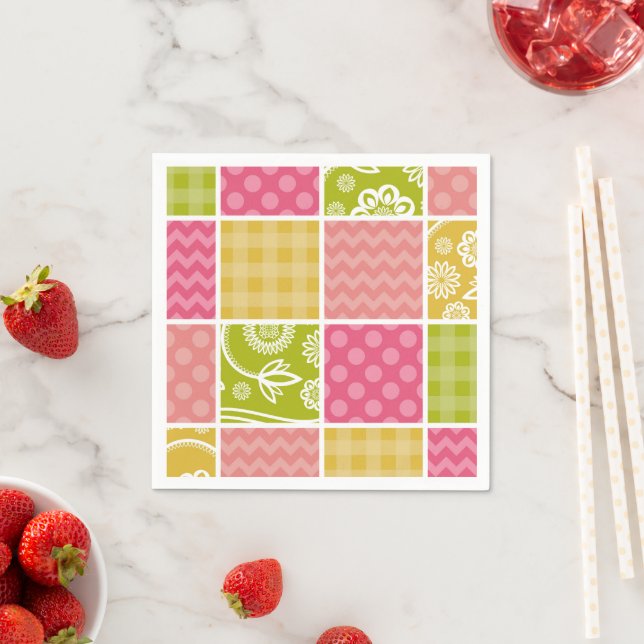 Guardanapo De Papel Zigzag, Chevron, Bolinhas, Gingham, Patchwork (Insitu)