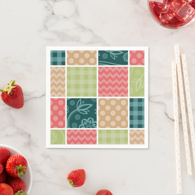 Guardanapo De Papel Zigzag, Chevron, Gingham, Bolinhas, Patchwork (Insitu)