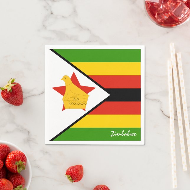 Guardanapo De Papel Zimbábue e Bandeira, moda e fãs esportivos (Insitu)
