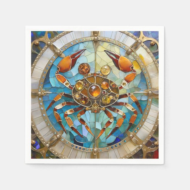 Guardanapo De Papel Zodiac - Cancer O Caranguejo (Frente)