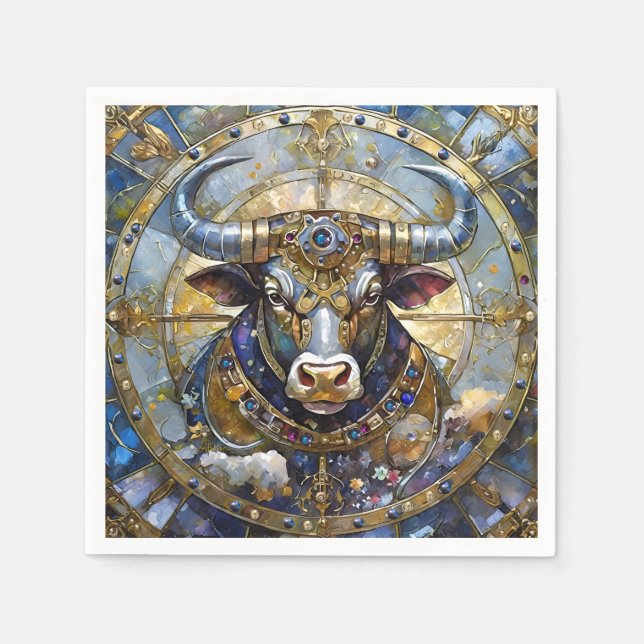 Guardanapo De Papel Zodiac - Taurus The Bull (Frente)