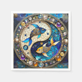 Guardanapo De Papel Zodíaco - Peixes Yin e Yang