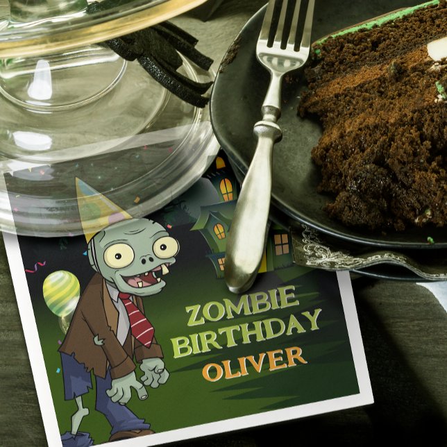 Guardanapo De Papel Zombie Birthday Boy Assustado (Criador carregado)