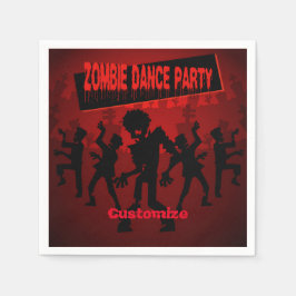 Guardanapo De Papel Zombie Dance Party Black & Orange