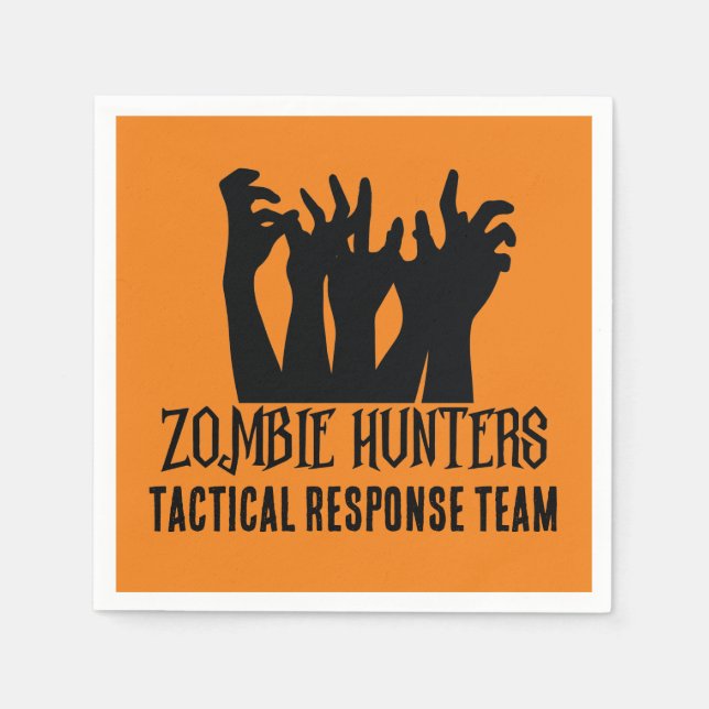 Guardanapo De Papel Zombie Hunters Equipe de Resposta Tática (Frente)