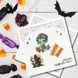 Guardanapo De Papel Zumbi Piloto Caprichoso Avião Crianças Halloween 
