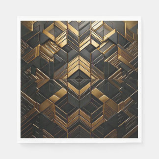 Guardanapo De Papel Zwart Goud Retro