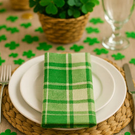 Guardanapo de Tecido Xadrez Verde Irlandês