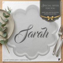 Elegante Script Calligraphy Cinza Nome Personaliza