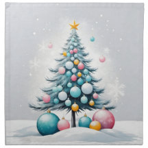 Enfeite Azul Rosa Natal Pastel Oversized