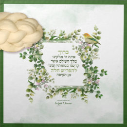 Guardanapo Eucalyptus Floral com o Cobrir de Bird Challah Dou
