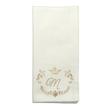 Ivory e Dourada Crown Crest Monogramados