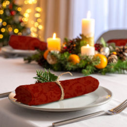 Guardanapo Natal clássico do monograma vermelho