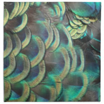 Penas Peacock indonésias Penas Padrão Cloth Napkin