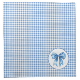 Guardanapo Preppy Blue e White Gingham e Arco