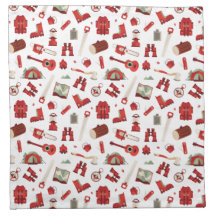 Rustic Camping Essentials com padrão de aventura