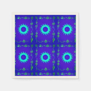 Guardanapos Artísticos Florais Iridescentes Azul C