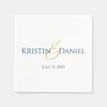 Guardanapos Azuis e Dourados