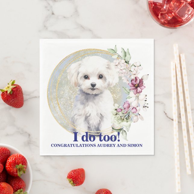 Guardanapos Bichon Frise Eu Também com Cachorros F (Insitu)
