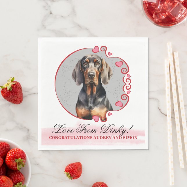Guardanapos Black and Tan Coonhound com Foto de Cã (Insitu)