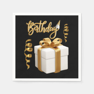 Guardanapos Branco de 3 Camadas Happy Birthday