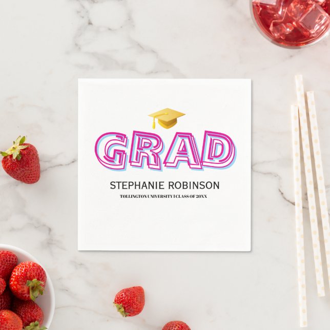 Guardanapos Brancos de Borla de Formatura Elegante (Insitu)