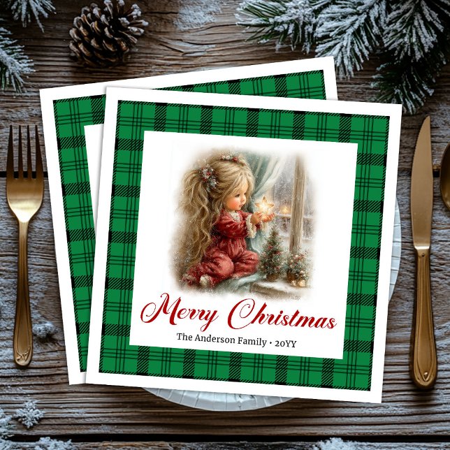 Guardanapos Cena de Inverno com Ilustração Pintada (Elegant Painted Illustration Winter Scene Napkins)