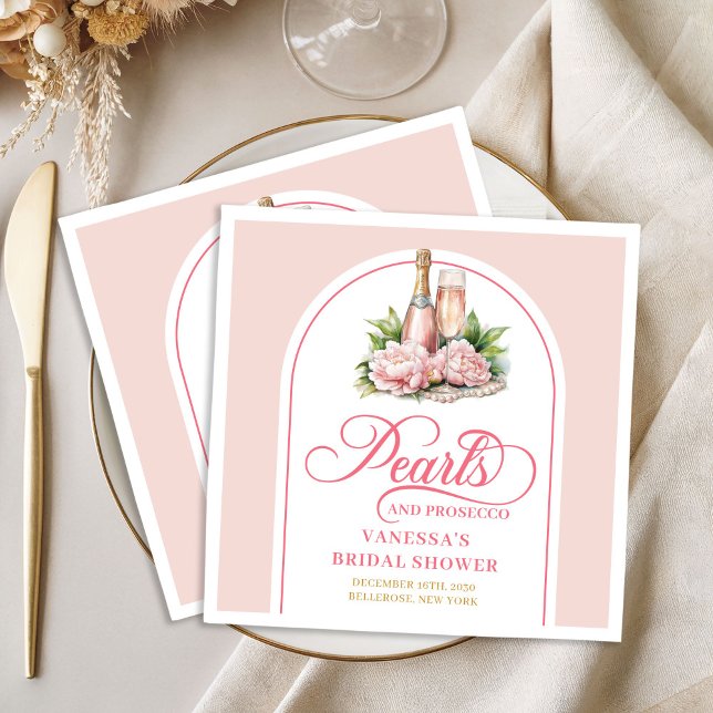 Guardanapos Chic Watercolor Blush Gold para Chá de (Chic Watercolor Blush Gold Bridal Shower Napkin)